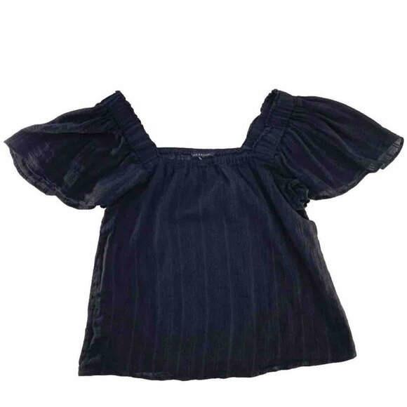 Zac & Rachel Women’s Black Flutter Sleeve Shirt See Photos For Measurements - Picture 1 of 6